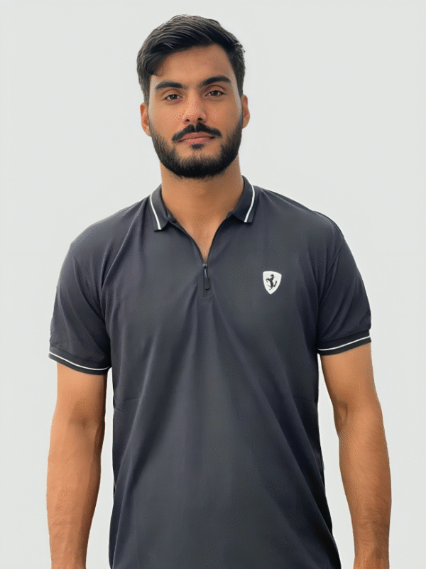 Men’s Zipper Polo - Image 2